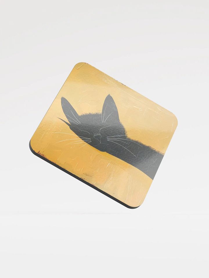 Glossed Cork Coaster by Allcolor Sleepy Cat product image (1)