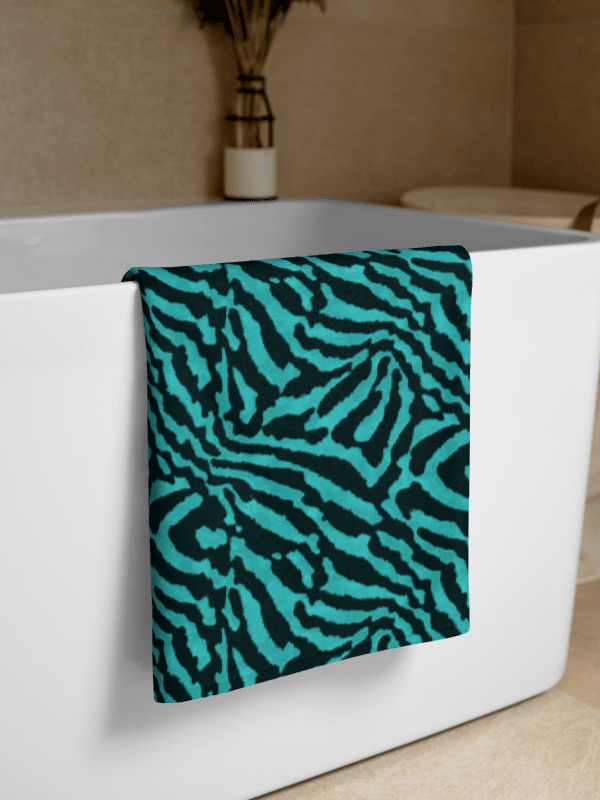 Teal Zebra Towel product image (2)