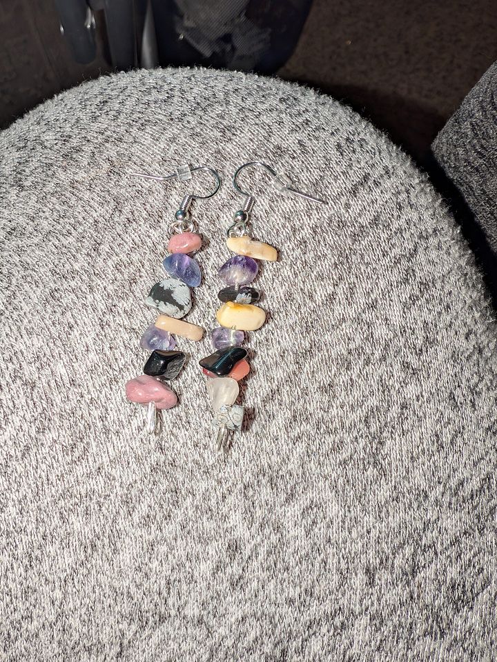 Handmade Crystal Earrings! ( COLORED FLOURITE ) product image (1)