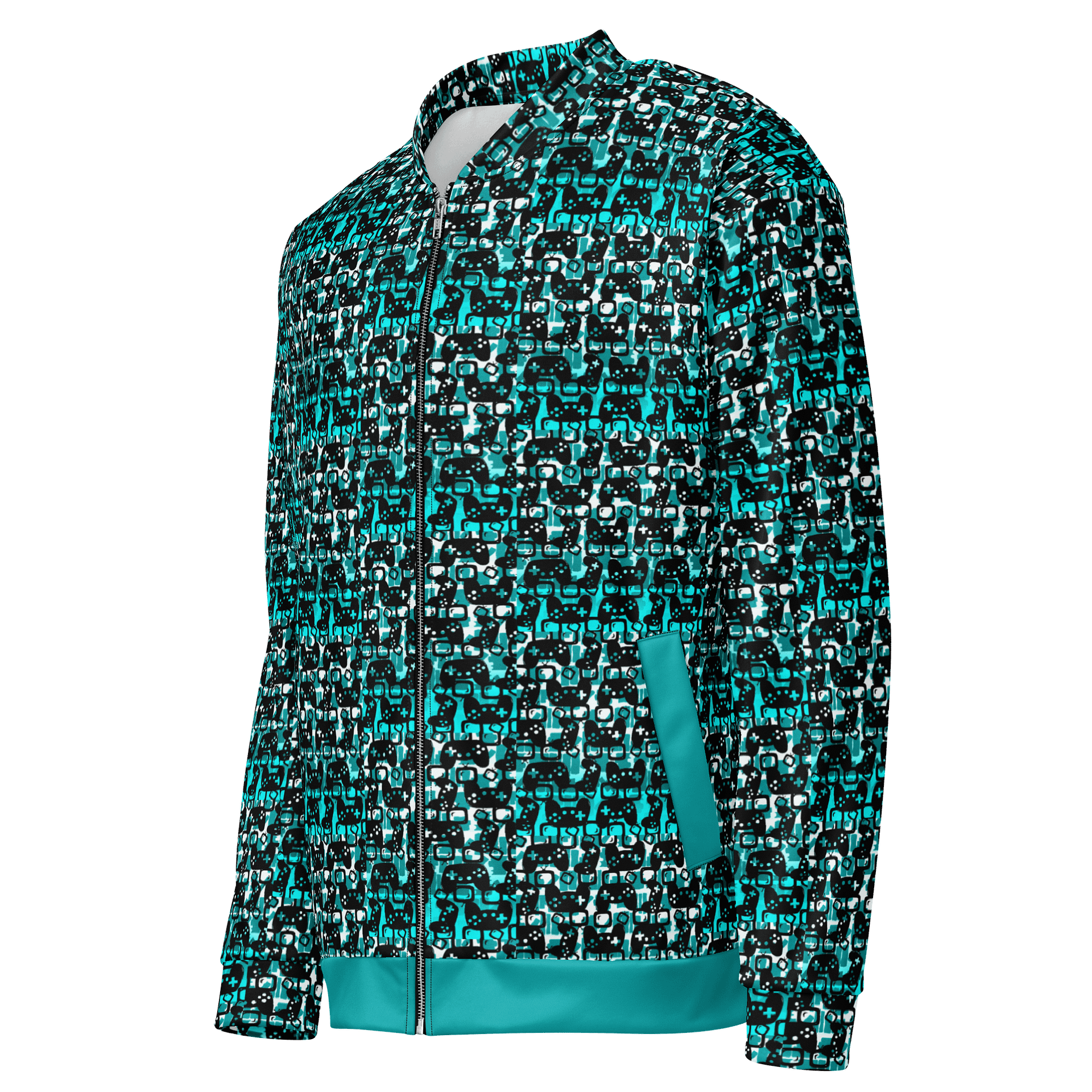 Story Lover Unisex Bomber Jacket (Teal and Black) product image (3)
