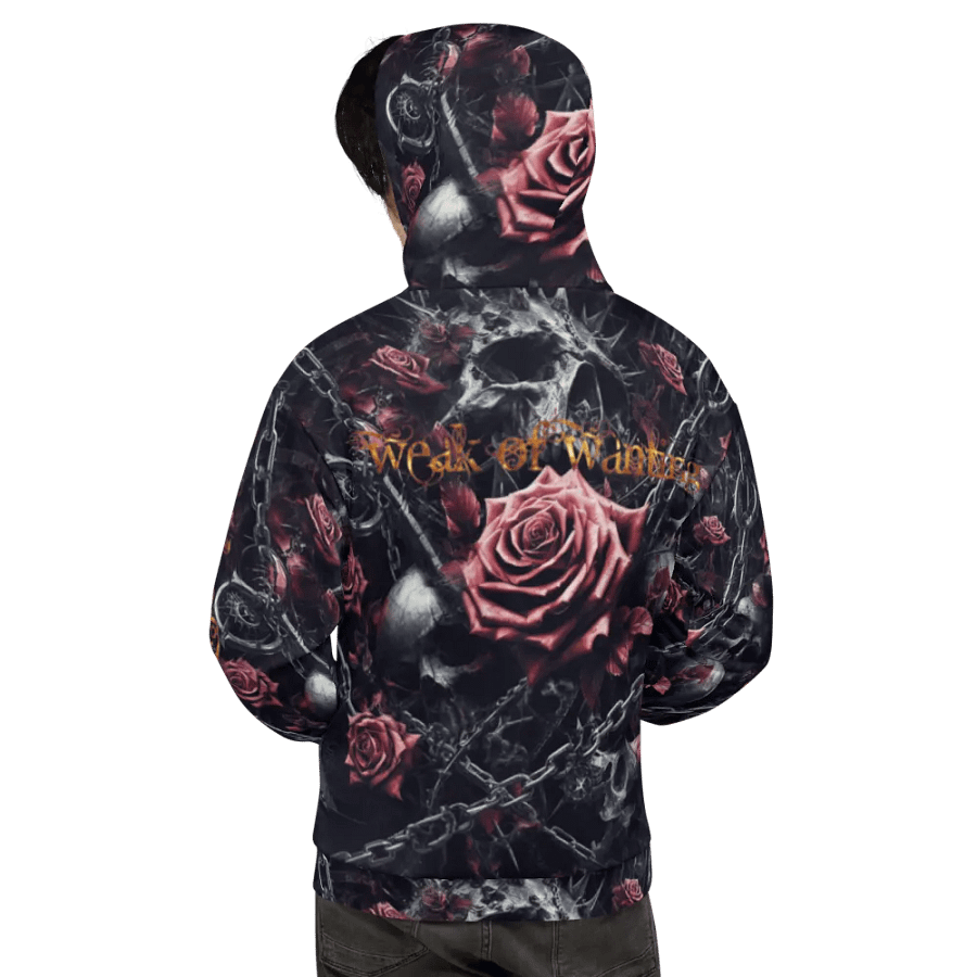 Weak Of Wanting Gothic Skull & Roses Fire Logo Hoodie (Front, Back & Sleeve Print) product image (2)