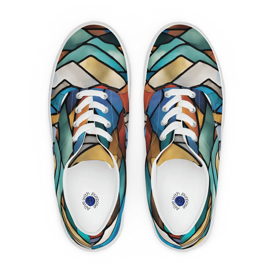 Mountain Majesty Stained Glass Art Mens Laceups product image (2)
