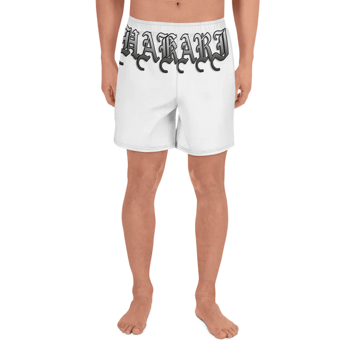 Unisex Athletic Shorts white/black design product image (2)