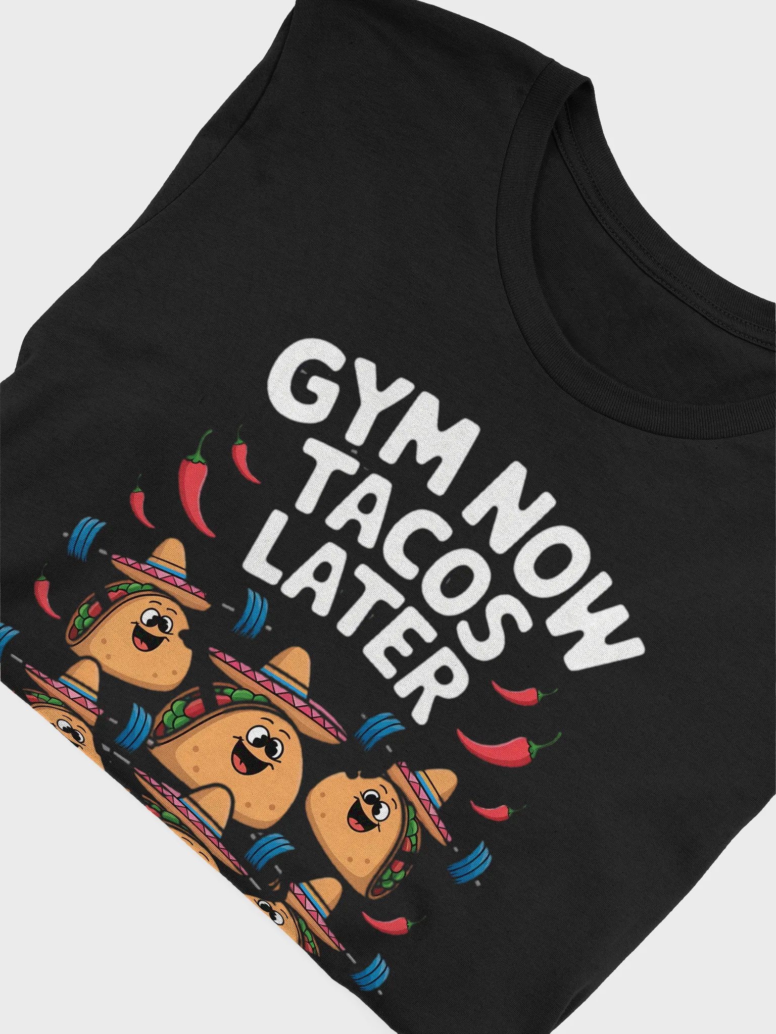 Funny "Gym Now, Tacos Later" Workout T-Shirt – Cute Taco Weightlifting Design product image (23)