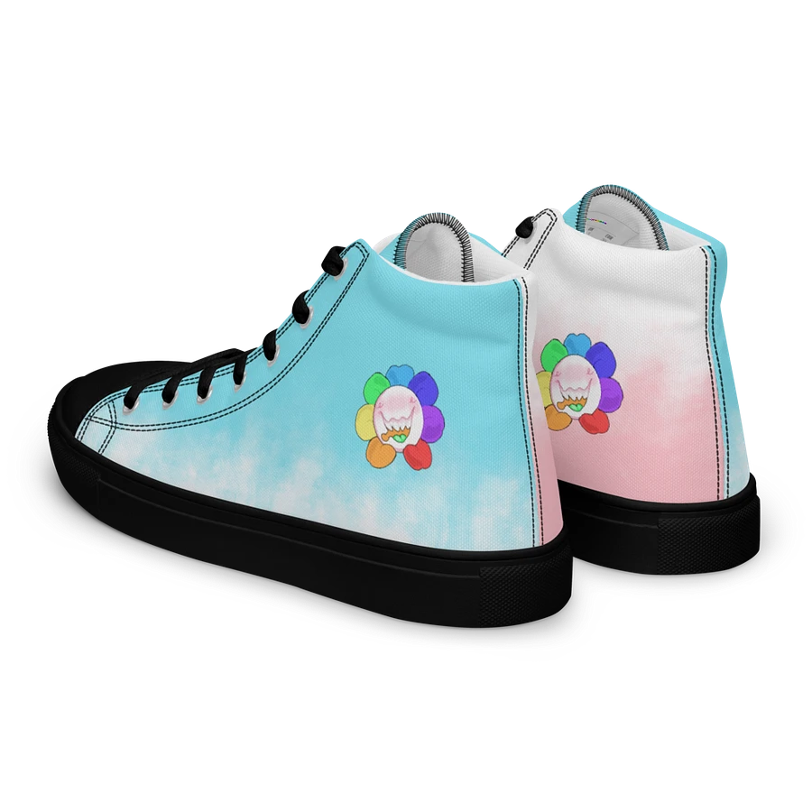 Pastel Blue, Pink and White and Black Flower Sneakers product image (5)