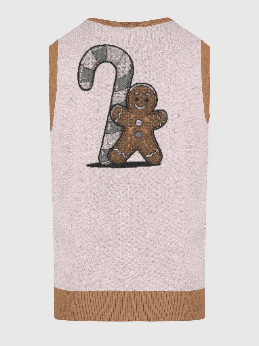 Festive Candy Cane and Gingerbread Man Knitted V-Neck Vest product image (19)