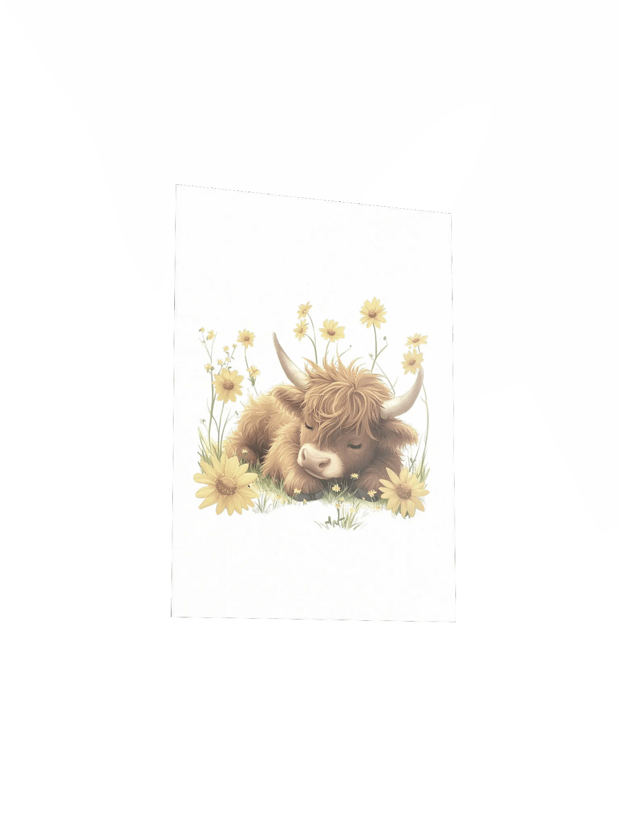 Highland Cow Yellow Wildflower Nursery Print product image (4)