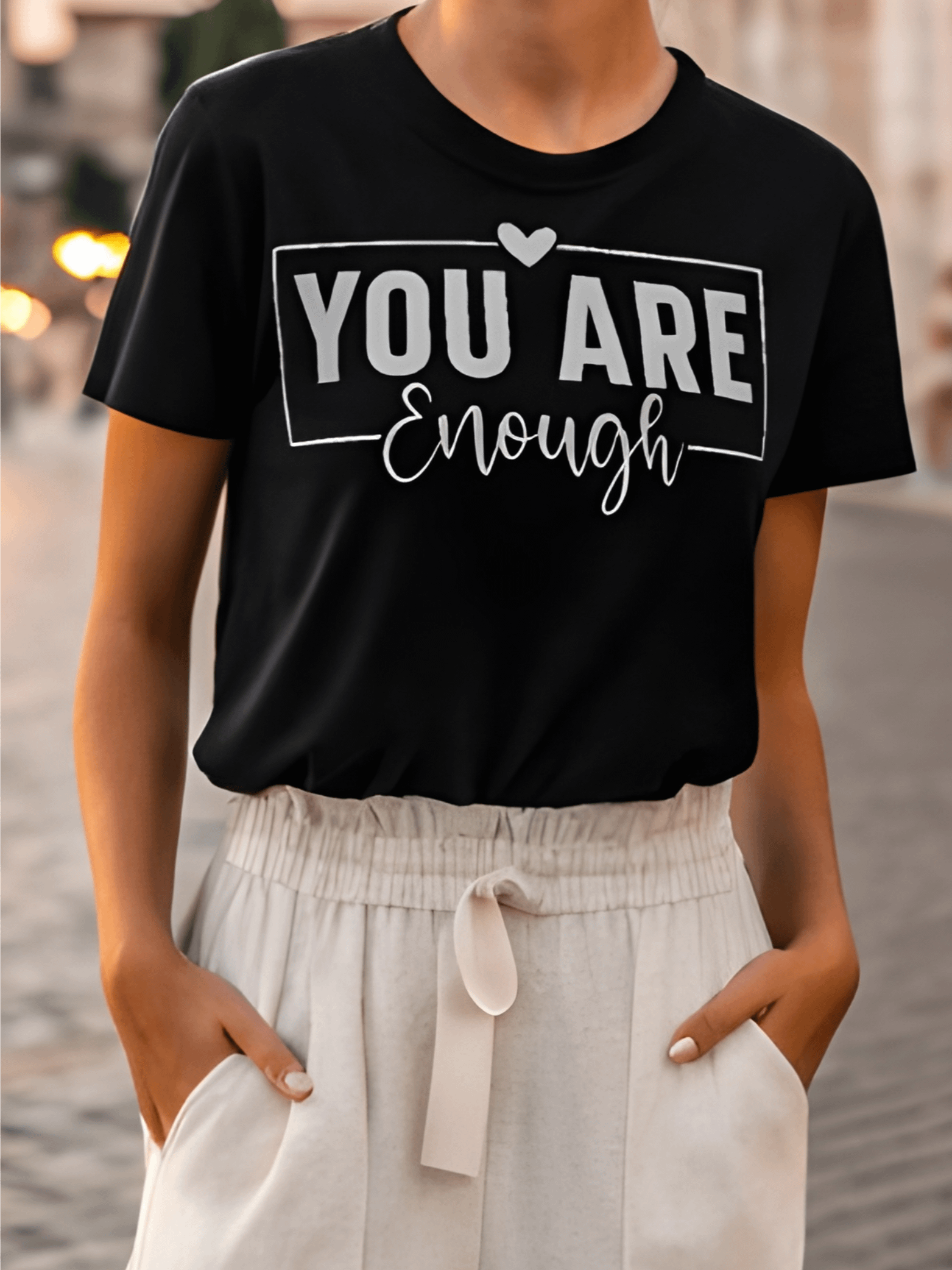 You Are Enough - Women's Black T-Shirt product image (1)