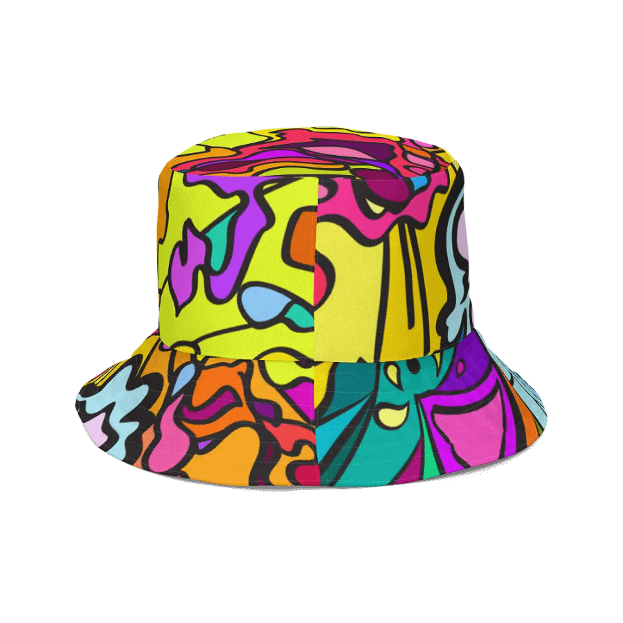 Chaos in Color Reversible Bucket Hat - Wave at Sunset product image (6)