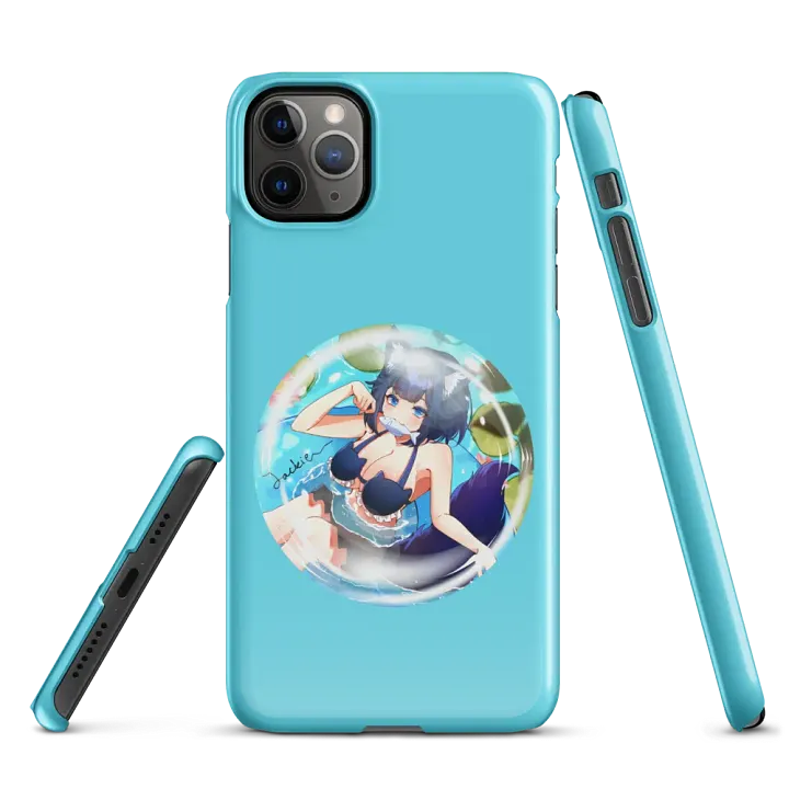 Jackie inside bubble with signature - iphone snap case coral blue product image (1)