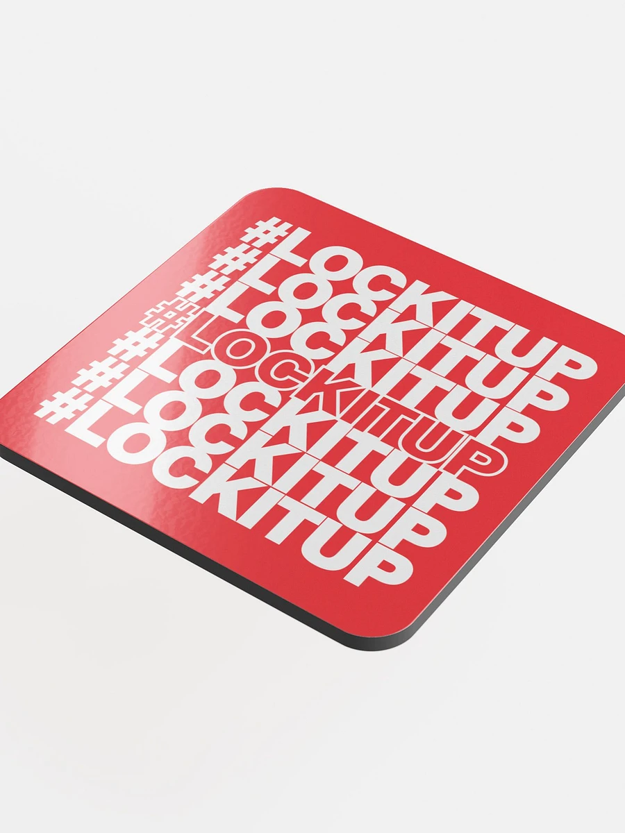 #LOCKITUP - Glossed Cork Coaster (Red) product image (4)