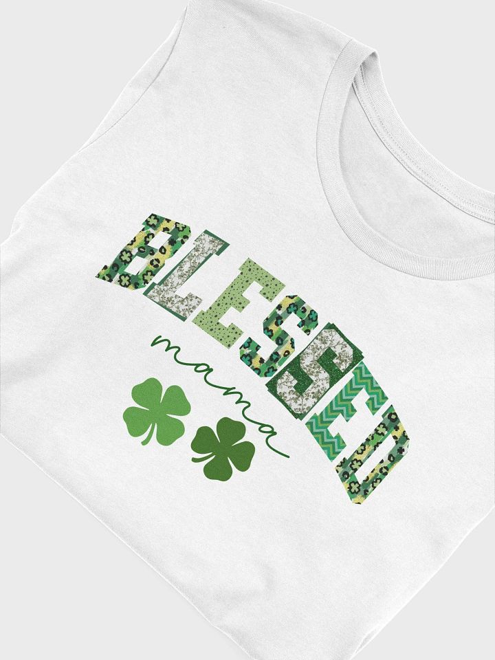 St Patricks Day Blessed Mama Shirt - Clover t-shirt for Mother of two product image (14)