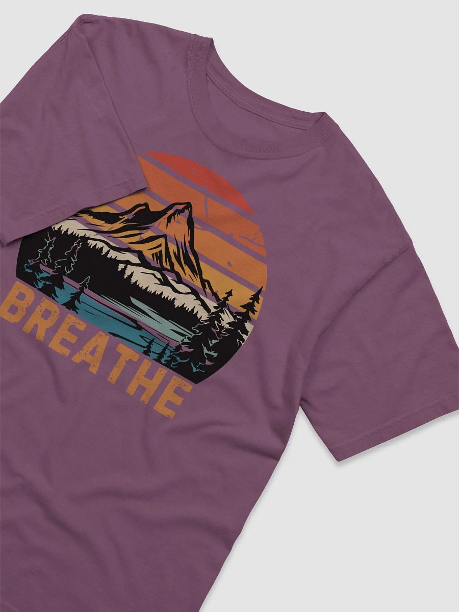 Breathe Vintage Sunset Mountain Lake Forest T-shirt product image (42)