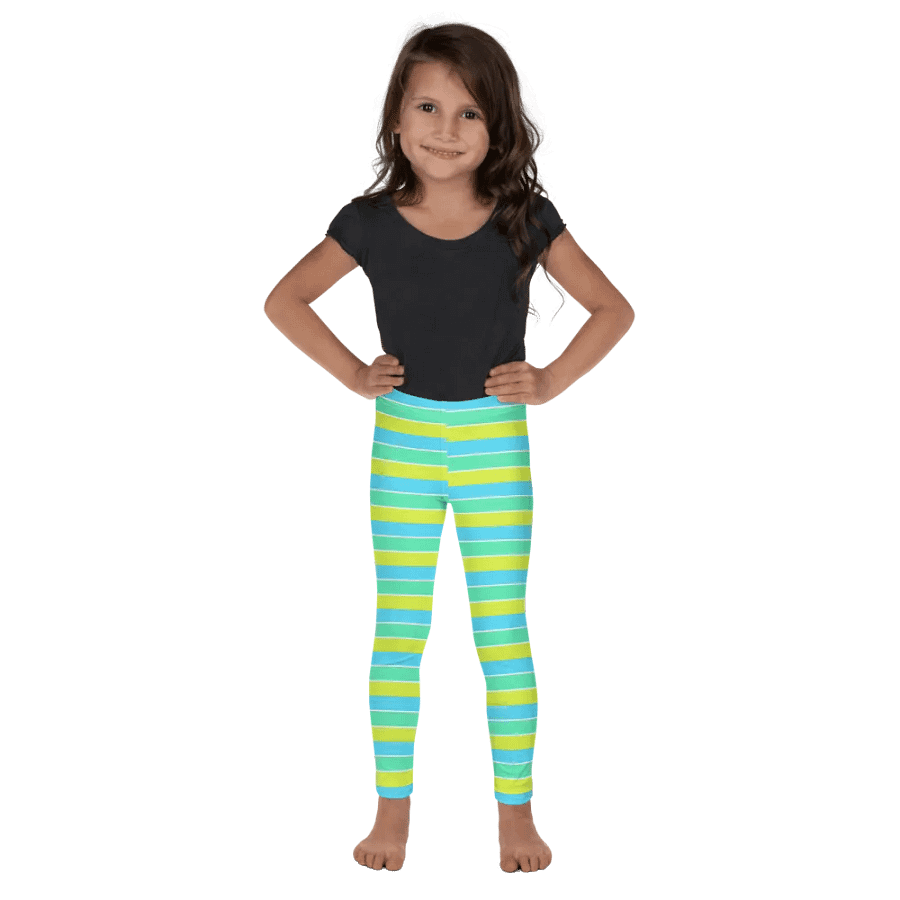 Summer Party Leggings for Girls with stripes - Blue product image (2)