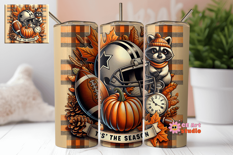 Tis' The Season Raccoon Tumbler Wrap PNG product image (1)