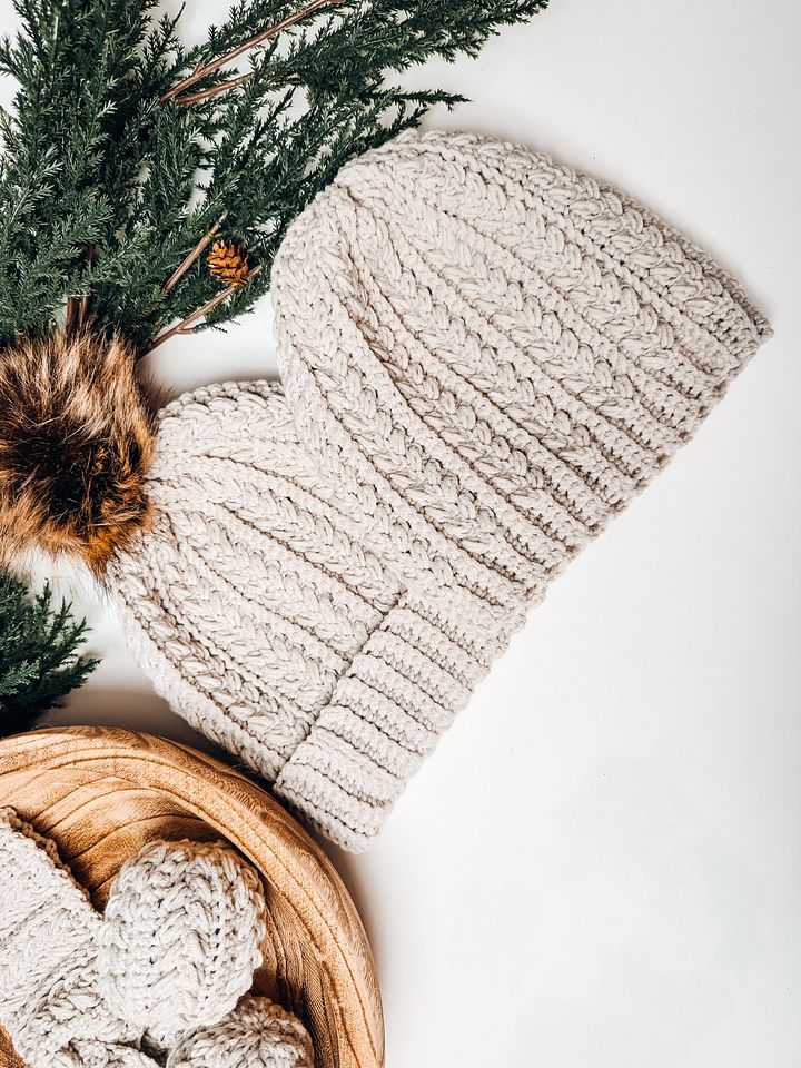 Snowy Wheat Puff Stitch Crochet Hat Pattern product image (1)