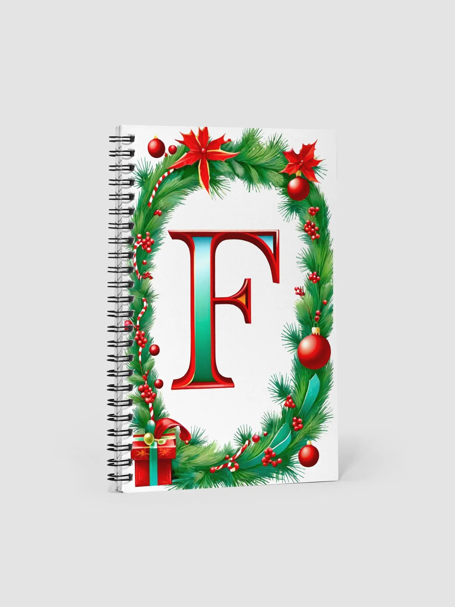 Christmas Monogram LetterF(3) Notebook product image (4)