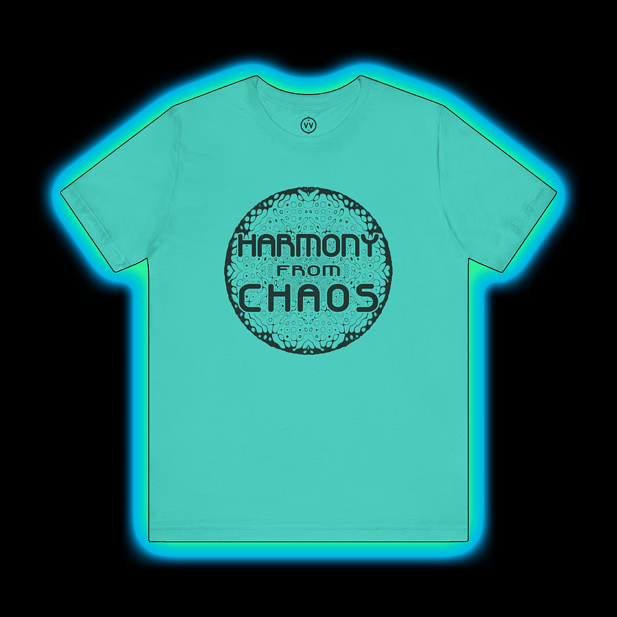 Modular Synth Musician T-Shirt - Harmony From Chaos (Cymatics Sound Designer) BLACK PRINT product image (1)