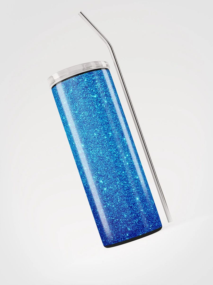 Sapphire Sparkle: Glitter Blue Stainless Steel Tumbler | Eco-Friendly 20oz with Reusable Straw product image (3)