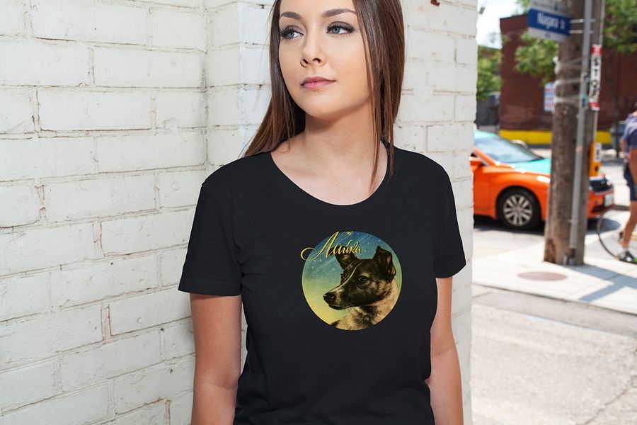 Laika, First space dog, Soviet vintage space — Unisex t-shirt, space t-shirt product image (3)