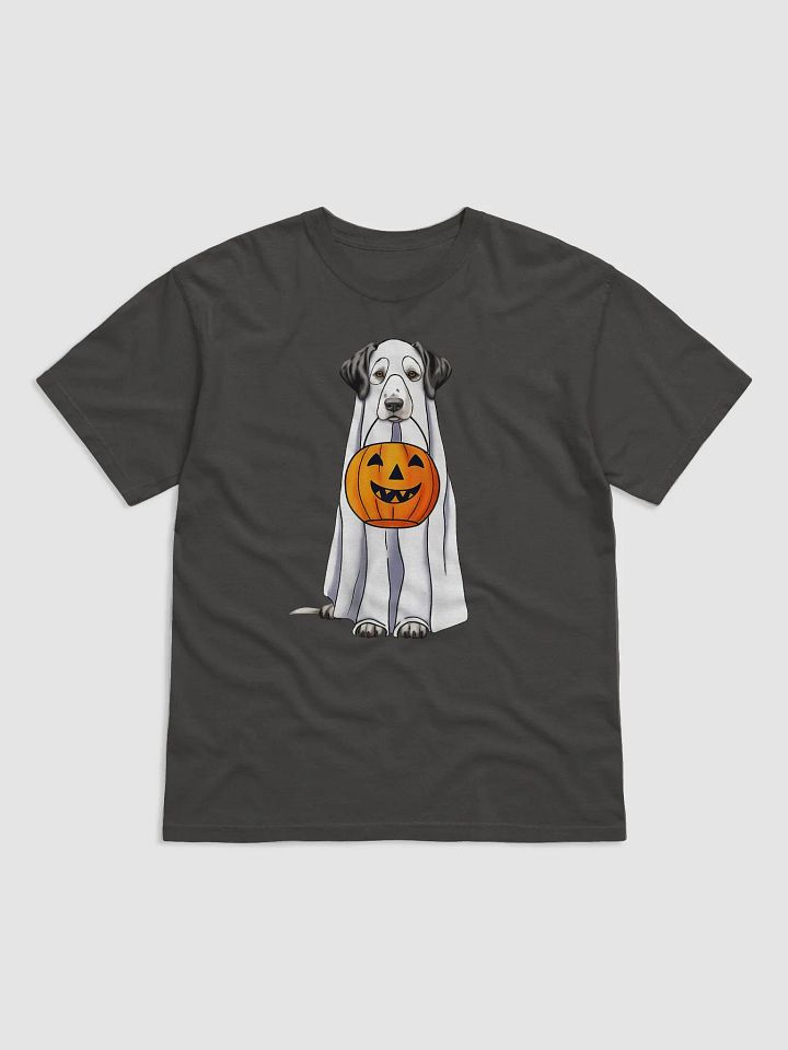 Dalmatian Halloween Tee | Funny Halloween Dalmatian Wearing a Ghost Costume with Pumpkin Basket product image (7)