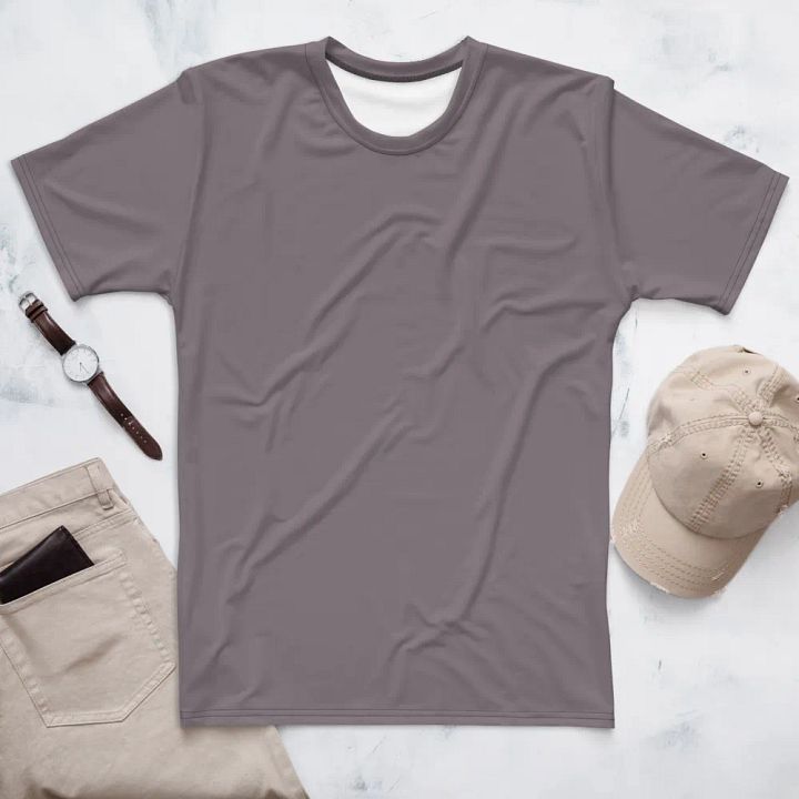 Plain Medium Gray True Summer Men's Crewneck Polyester Heavyweight Premium T-Shirt by Treasure Pie product image (1)