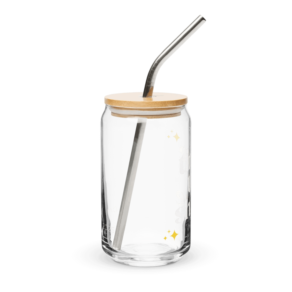 Recital 2025 Can Shaped Glass with Lid | Time to Shine | White Text product image (4)