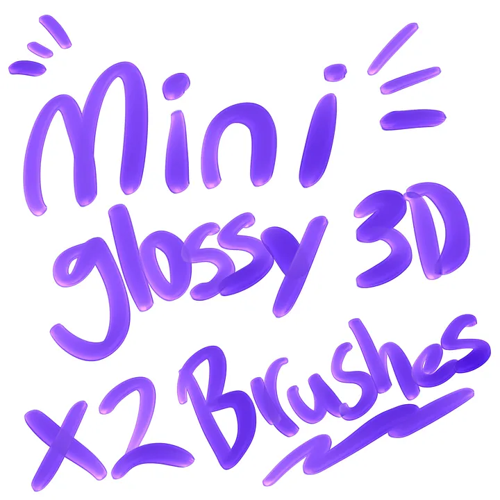 Mini 2pk Glossy 3D Brushes for Procreate product image (1)