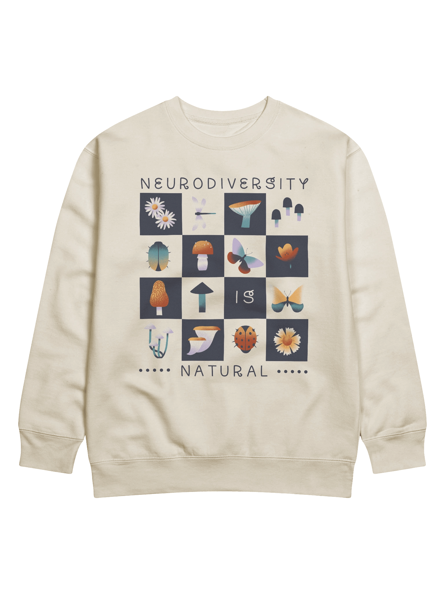 Neurodiversity Is Natural Unisex Crewneck in Ivory Color product image (1)