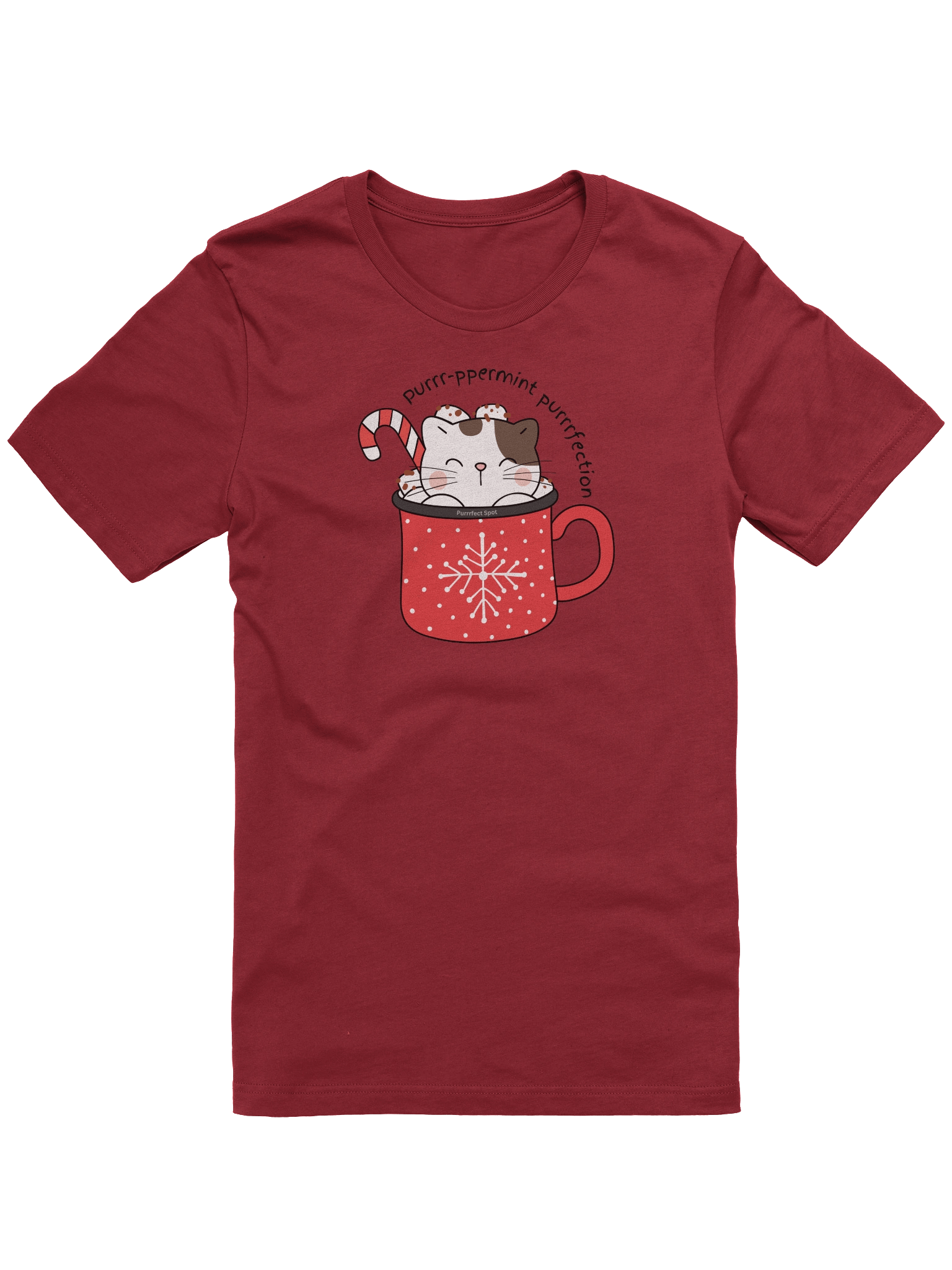 Purrr-ppermint Purrrfection Holiday Cat T-Shirt product image (2)