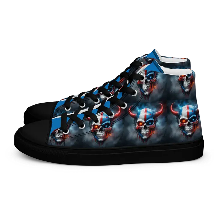 Red White and Blue Horned Skull Men's High Tops product image (1)