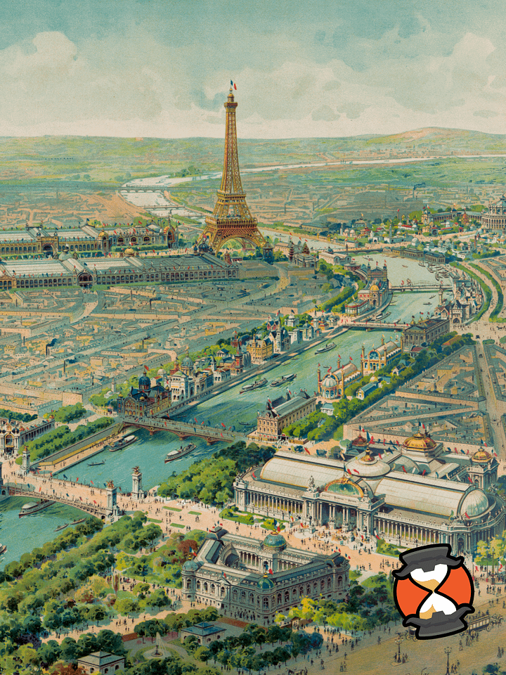 Paris 1900 Poster Print – Hand-Drawn Historic City View (Unframed) product image (2)