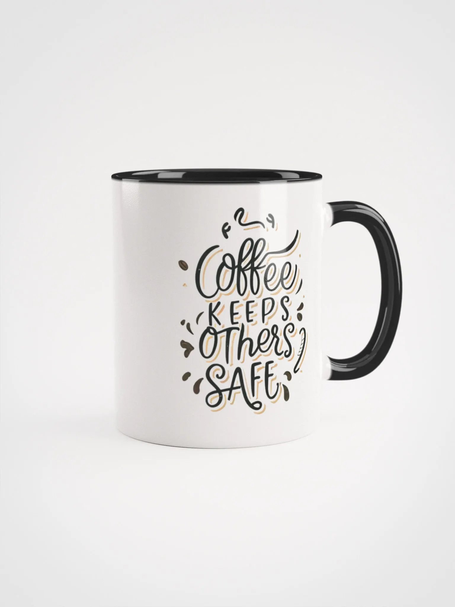 Coffee Keeps Others Safe Ceramic Two-Tone Mug product image (1)