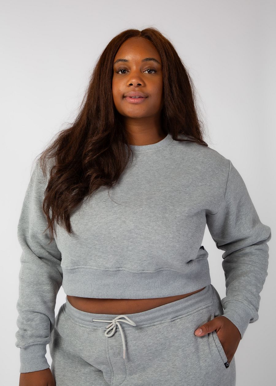 Heathered Fog Cropped Crewneck product image (9)