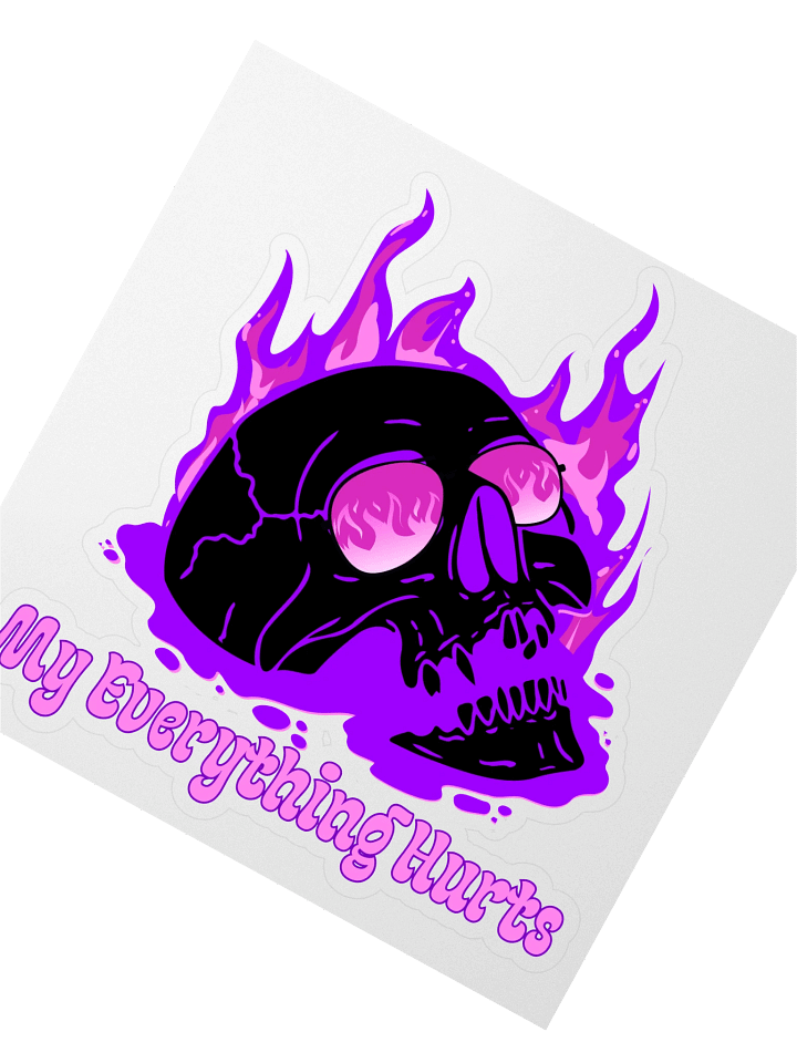 Large My Everything Hurts! Purple Skull Sticker product image (2)