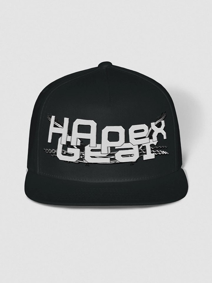 Flat Snapback Cap - Embroidered - White HApex Gear White Logo product image (1)