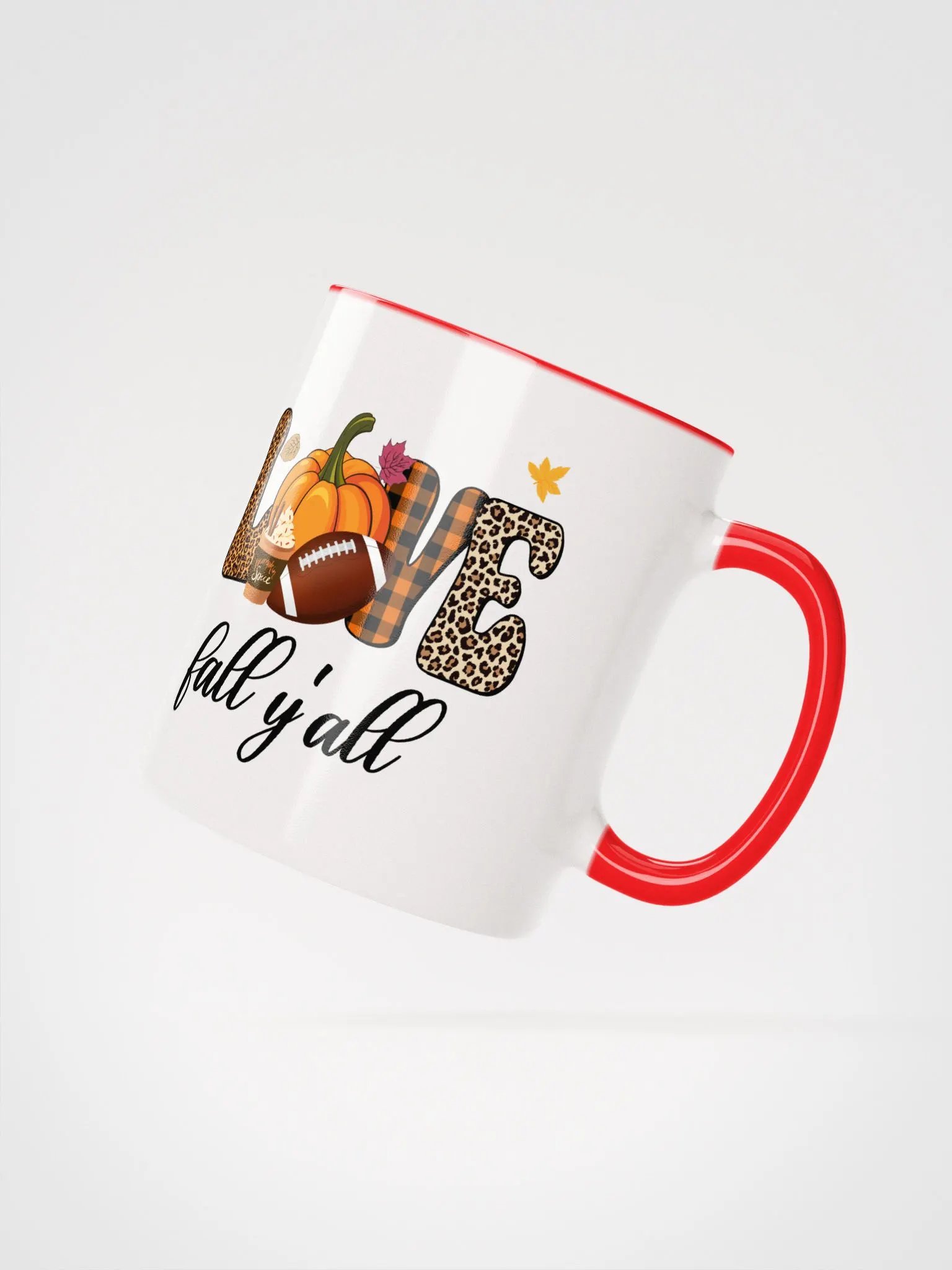 Love Fall Y'all Football Pumpkin Spice Colorful Mug product image (3)