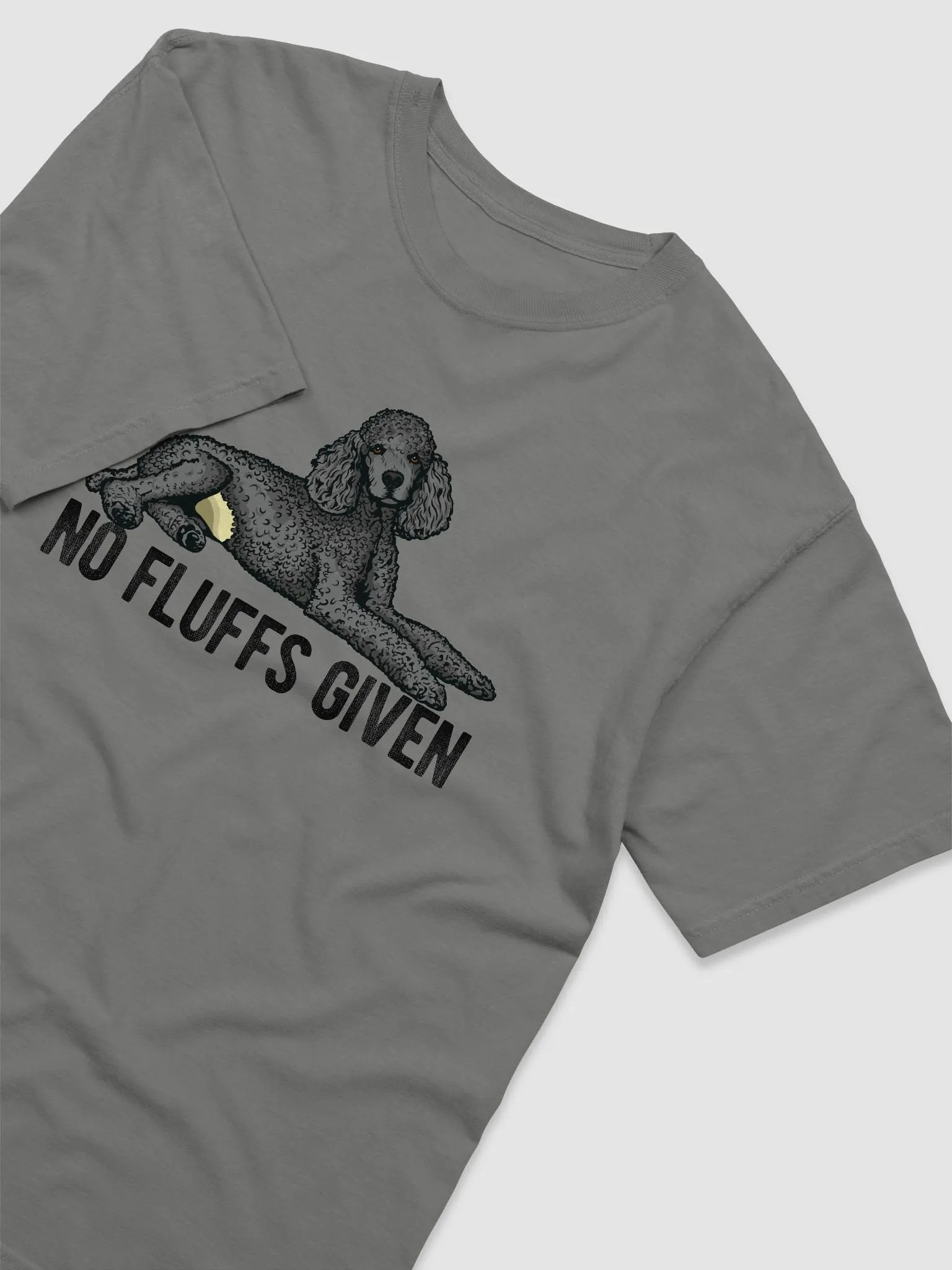 No Fluffs Given T-Shirt of a Standard Poodle(Gray) | Funny T-Shirt for Poodle Paw-rents product image (14)