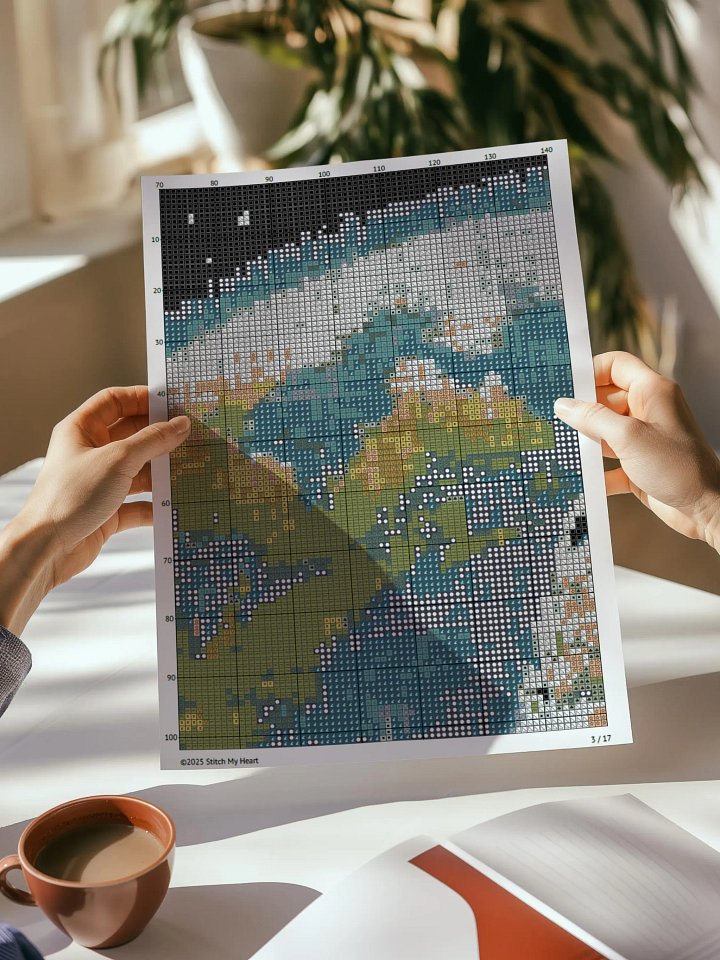 Cosmic Astronaut Cross Stitch Pattern product image (2)