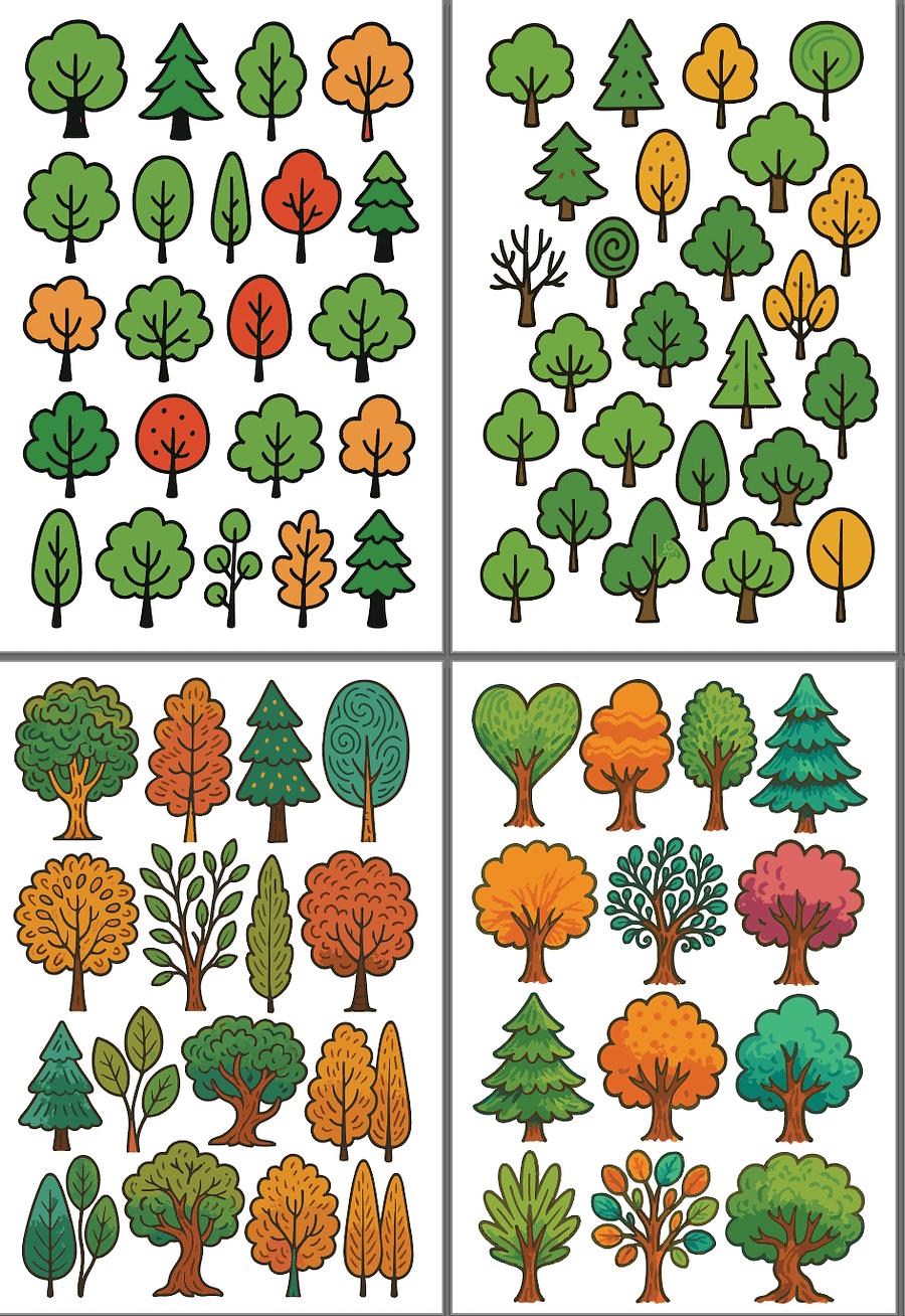 400+ Trees and Leaves Doodles to Unleash Your Creativity product image (4)