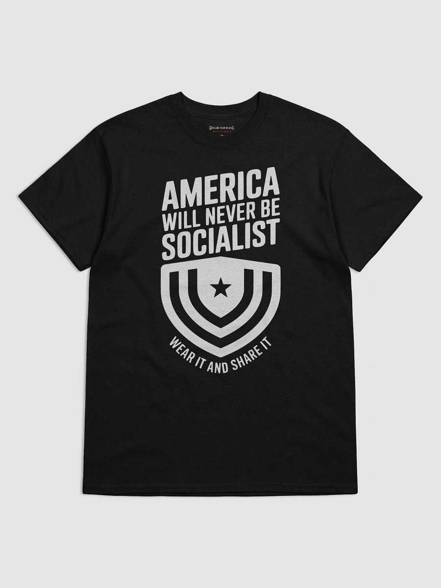 "America Will Never Be Socialist" Freedom First Tee - White Ink product image (5)