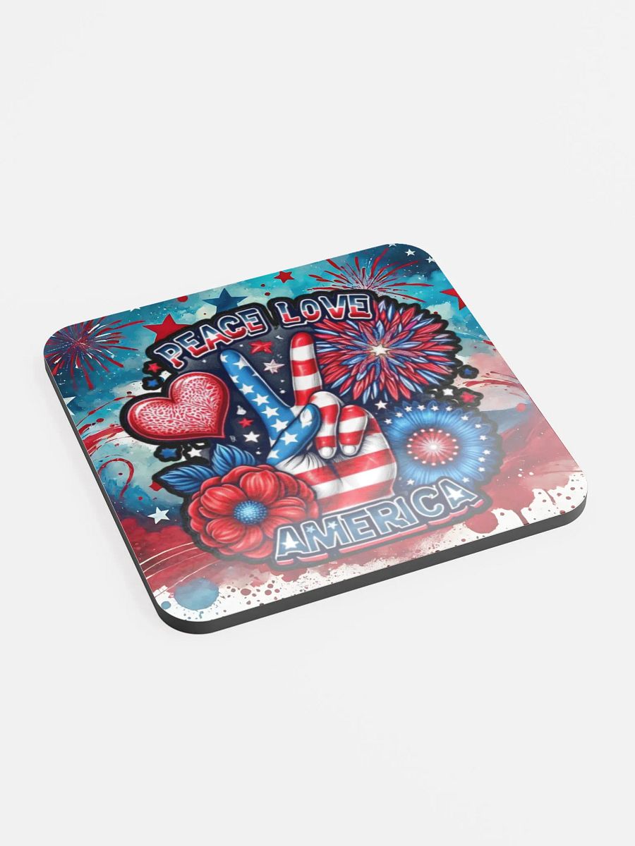 Patriotic Peace Love Coaster product image (2)
