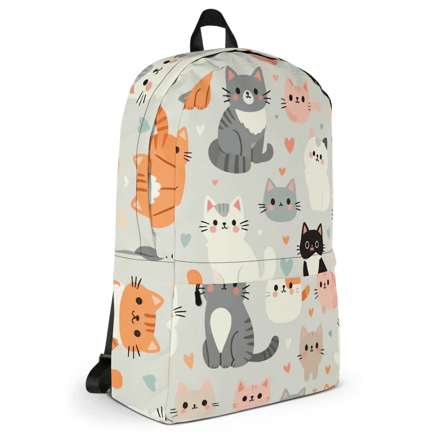 Pastel Cat Pattern Backpack product image (5)