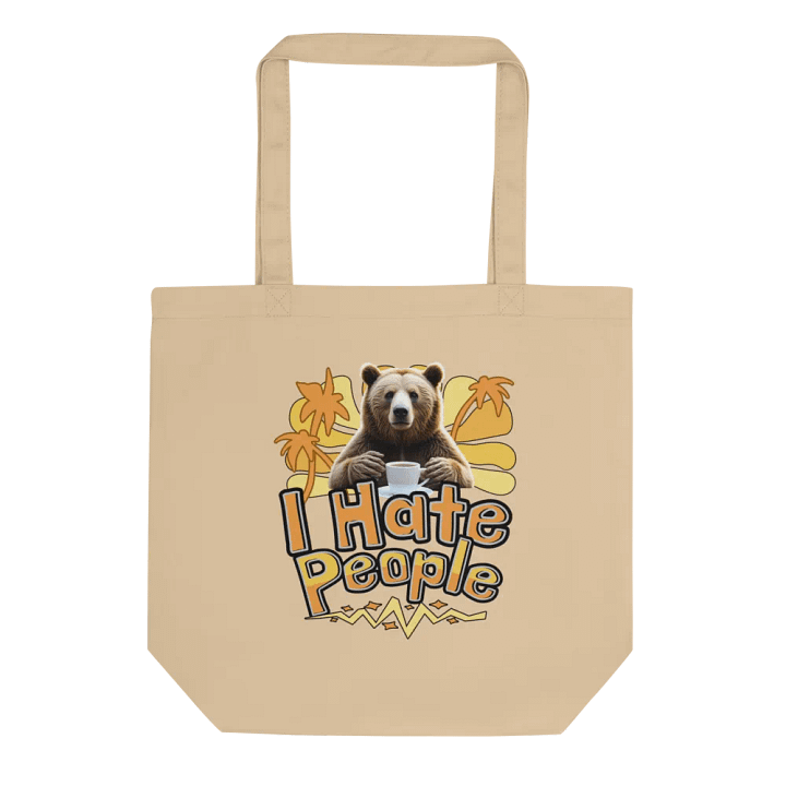 I Hate People Bear Playful Eco Tote Bag product image (1)