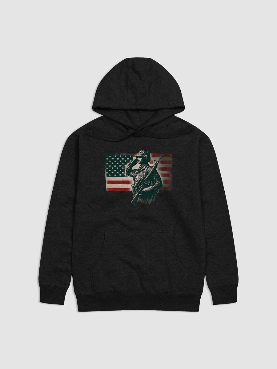 Saluting Soldier - Proud USA Patriotic Tribute Vintage Unisex Premium Hoodie product image (1)