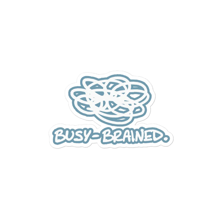 BUSY-BRAINED (lined design, #709AAF) magnet product image (2)