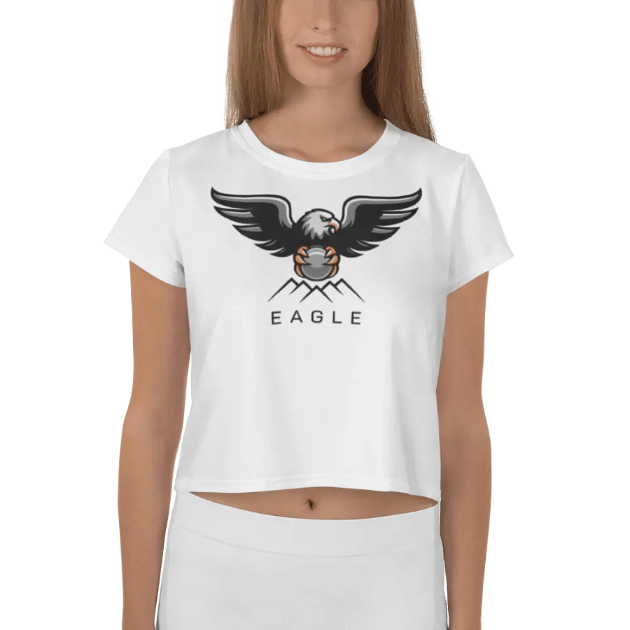 Eagle Women's Crop Tee - Bold Eagle Graphic on White product image (4)