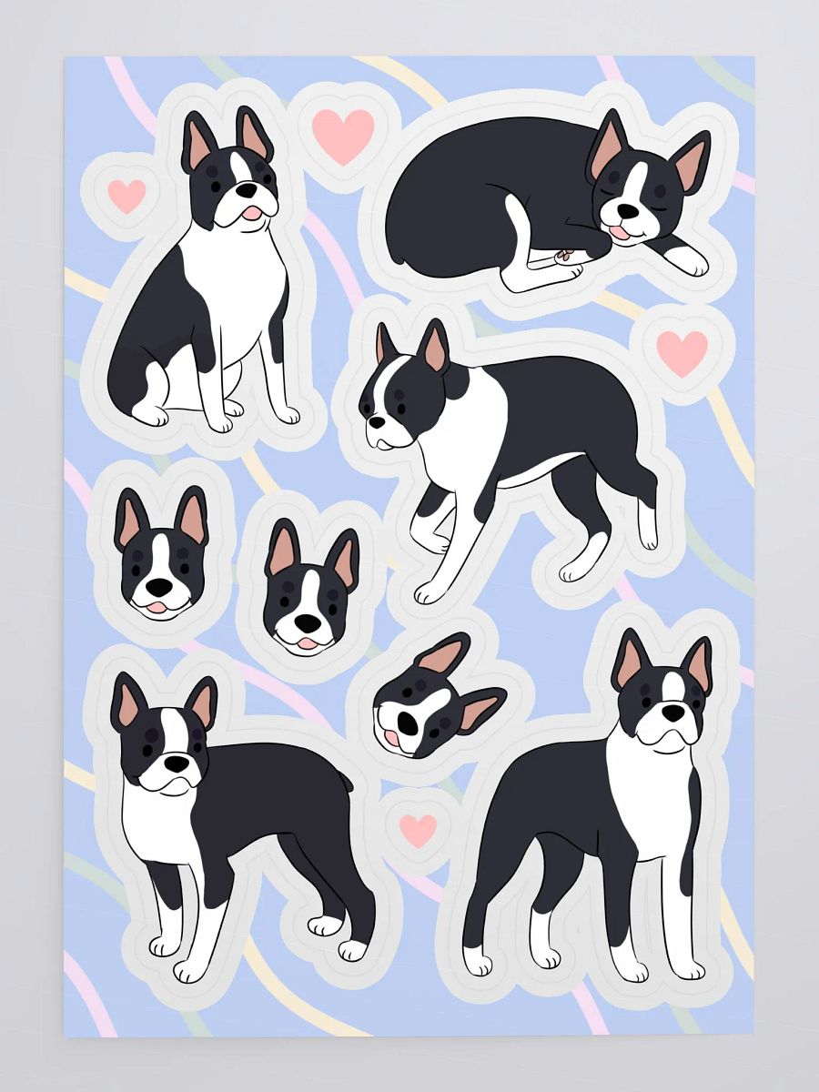 Boston Terrier Love Sticker Sheet product image (4)