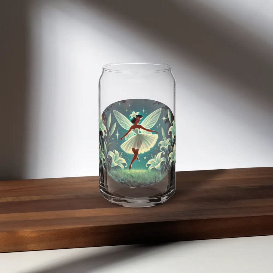 Enchanted Lily Fairy Glass with Optional Bamboo Lid and Straw product image (35)