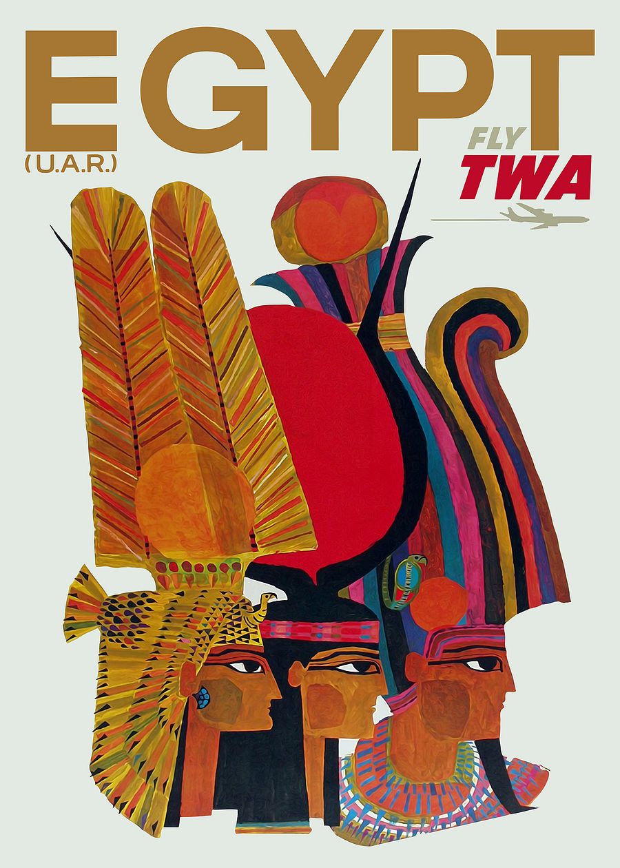 Egypt, TWA 1960 — retro vintage travel poster, retro travel art, retro travel wall art product image (4)